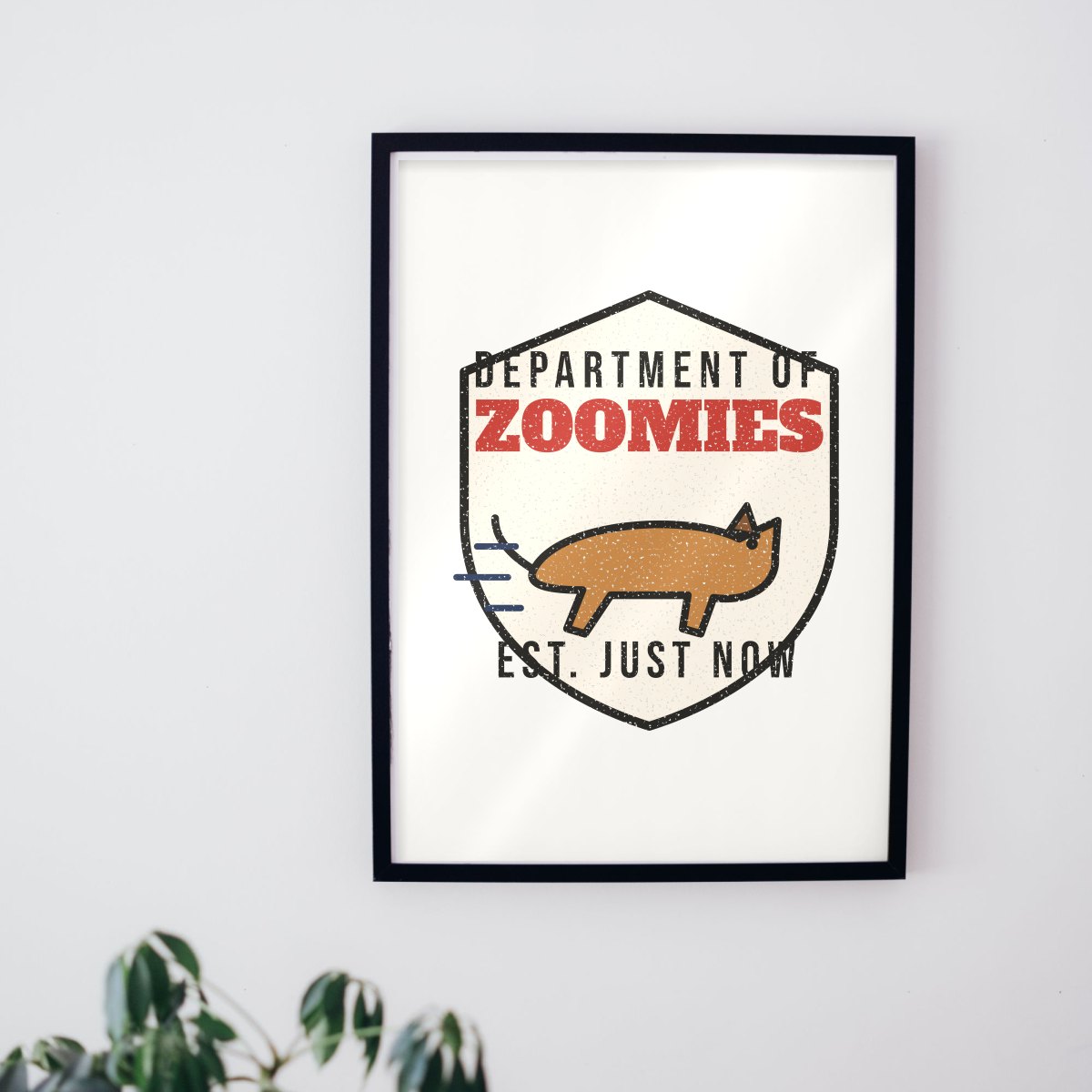 Department of Zoomies Art Print in matte white